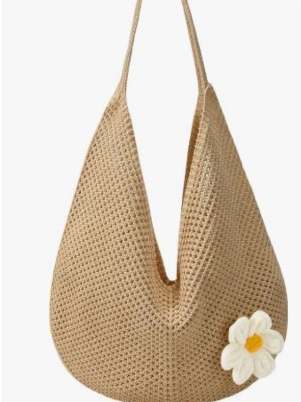 Crochet Beach Tote Bag Women’s Mesh Knit Summer Shoulder Purse
